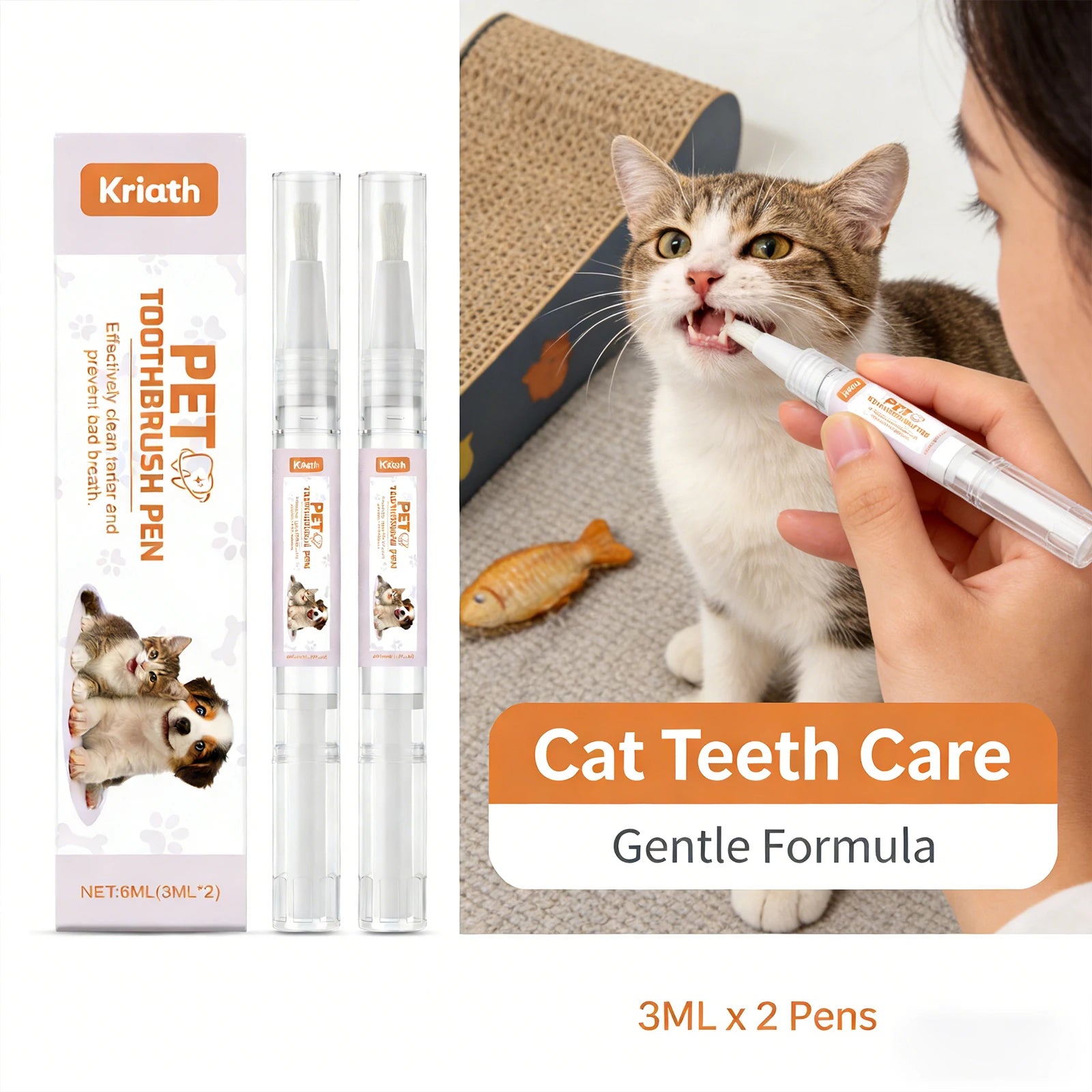 Pet Toothbrush Pen Thoroughly Cleaning Pet's Mouth Reduce Dental Plaque Accumulation Eliminate Oral Odors Pet Teeth Cleaning Pen Qme Default Title