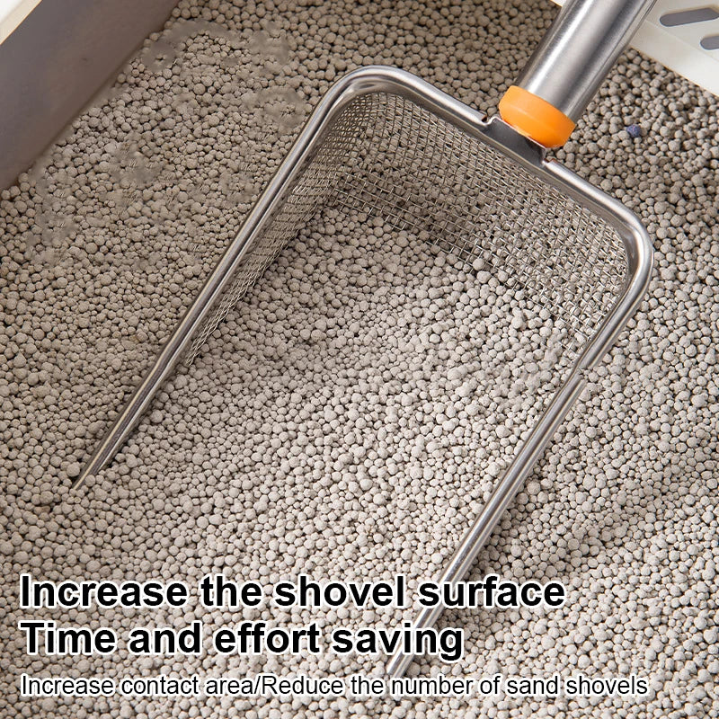 High-efficiency Cat Litter Scoop Fine Mesh Stainless Steel Non-stick Qme