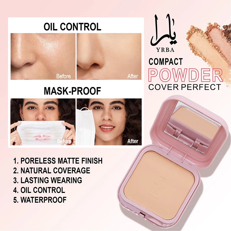 Double Layer Powder Cake Waterproof Long-lasting Women's Makeup Qme