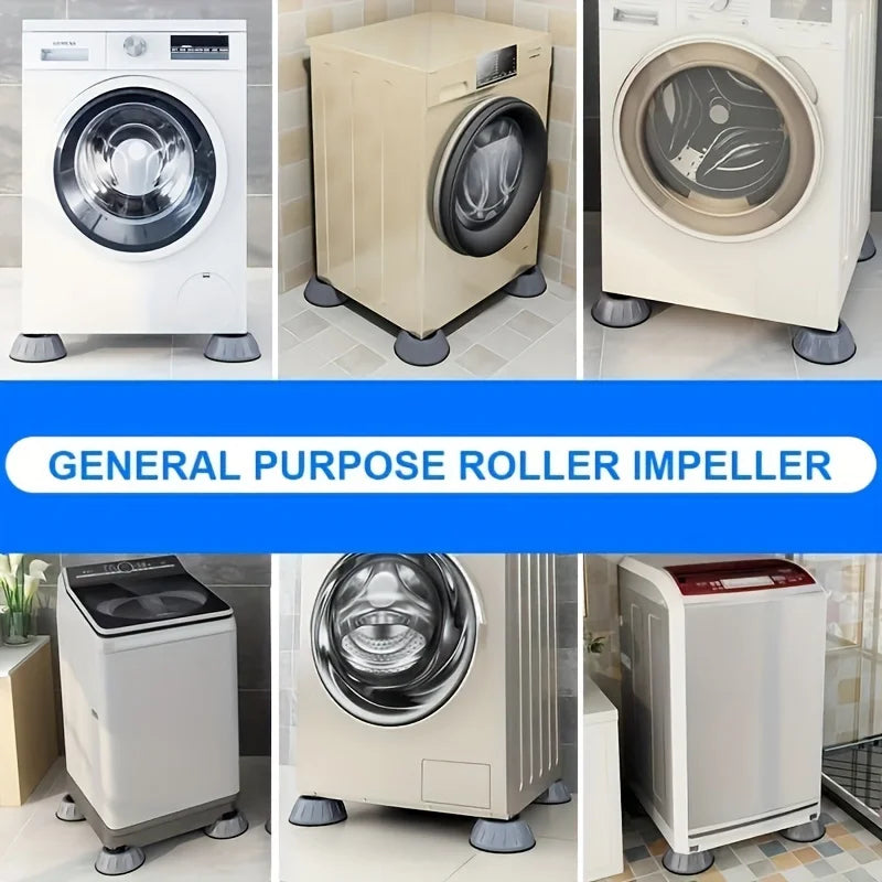 4pcs/Set Anti-Vibration Mats: Protect Laundry Room Floors And Reduce Noise Through Washer Qme