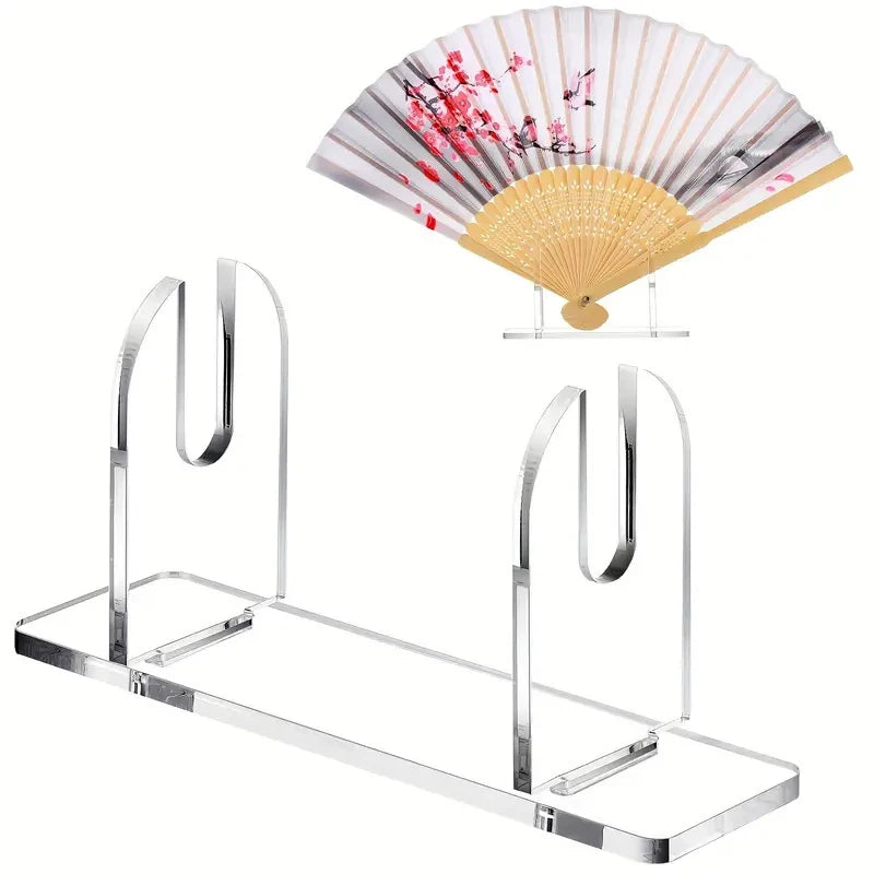 1 Japanese Chinese Hand Fans Acrylic Fan Display Stands Foldable Qme