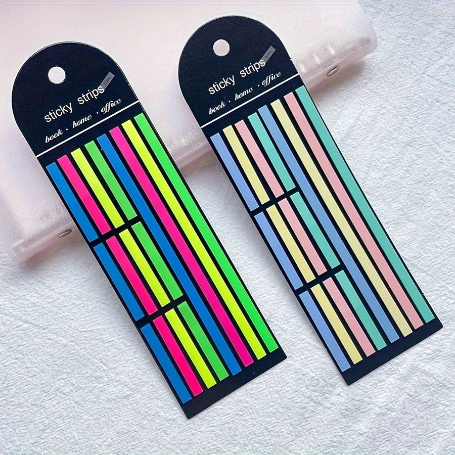 5pcs Clear Fluorescent Tape, Removable Fluorescent Strip for Annotated Books, Thin-page Marker Strip for Index Labels, Qme