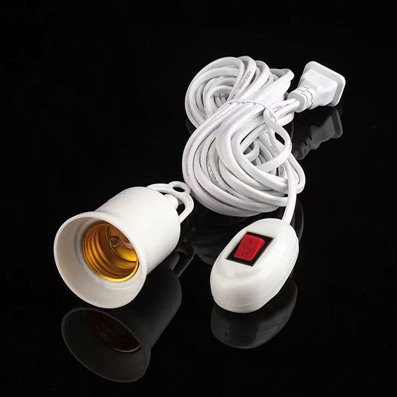 E27 Suspension Universal Screw Socket With Switch Lamp Plug Holder Adapter Converter With Switch Lamp 2.3m Wire Length. Qme 2.3M
