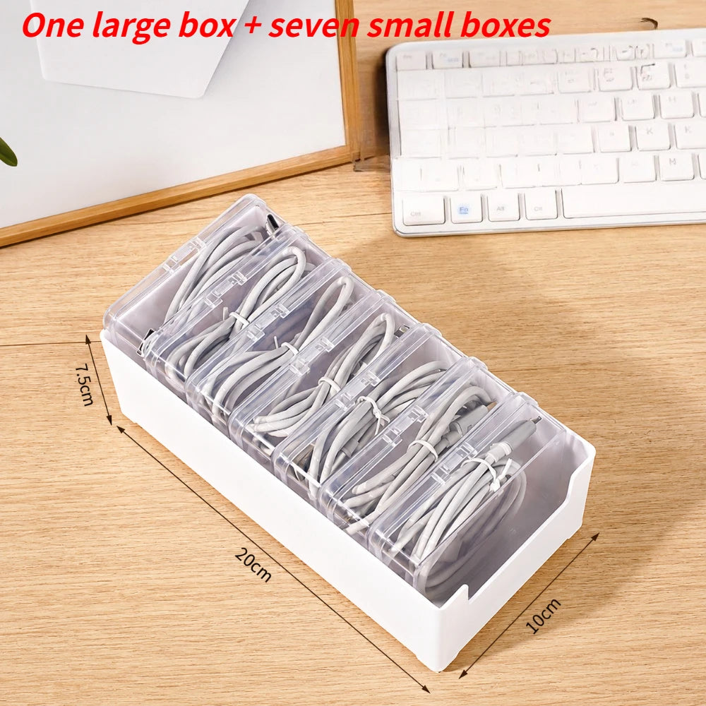1/3Pcs Thickened Plastic Cable Box Household Storage Organizer to Sort Straps Mobile Devices and Office Sundries Qme