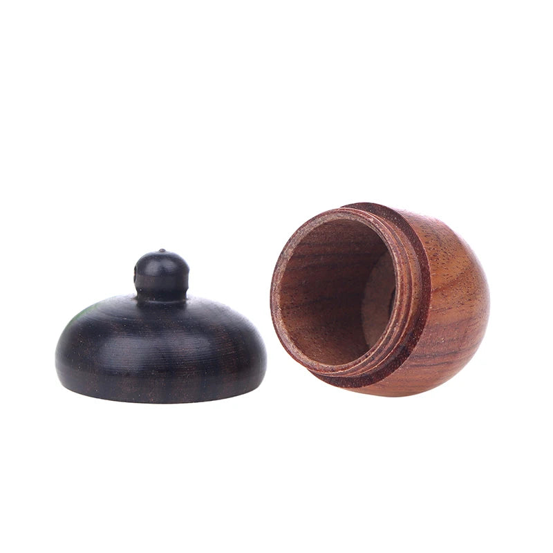 Mini Solid Wood Bottle Holder Pill Case Sandalwood Rescue Container Qme