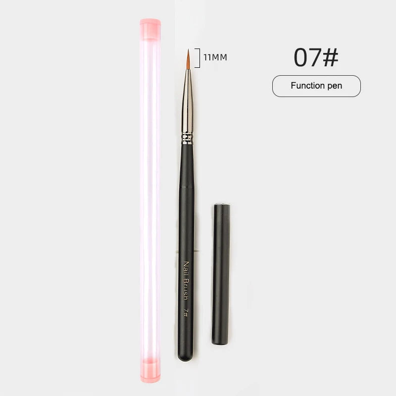 Wooden Handle Nail Drawing Brushes Manicure Lines Painting Gradient Qme A7