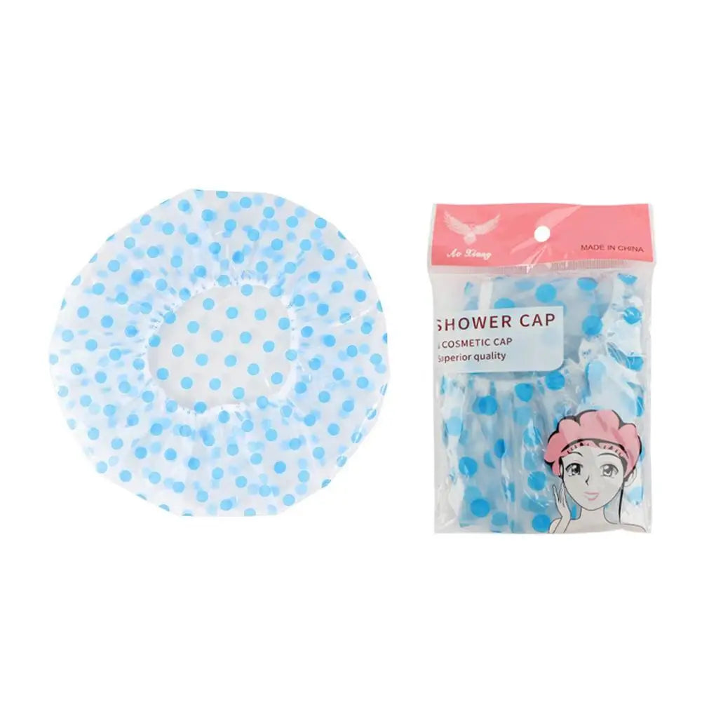 Shower Cap For Women, Elastic And Reusable Hair Bath Caps, Waterproof Bathing Hat Stocking Stuffers For Women Ladies Spa Salon Qme B CN