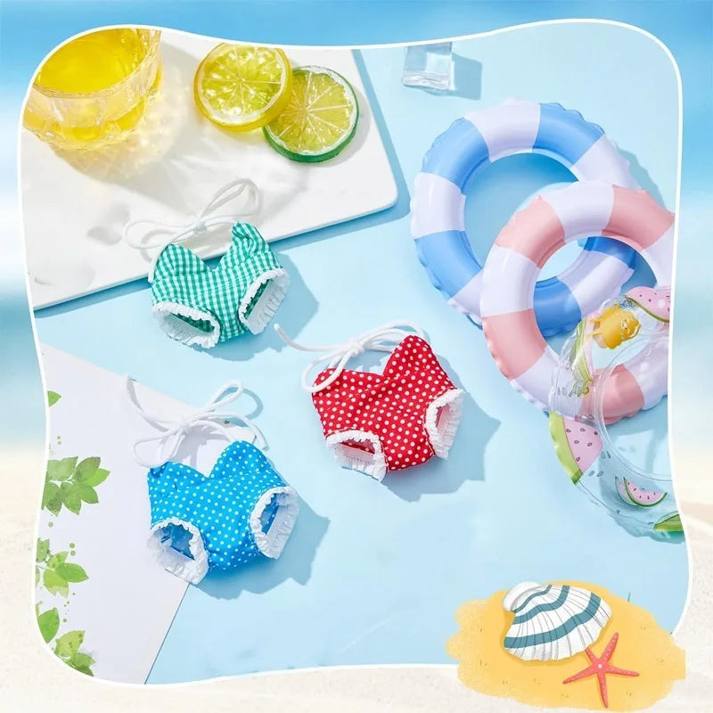 3-piece set of doll clothing suitable for 17cm doll clothing accessories, summer swimming beach party gift decoration gifts Qme