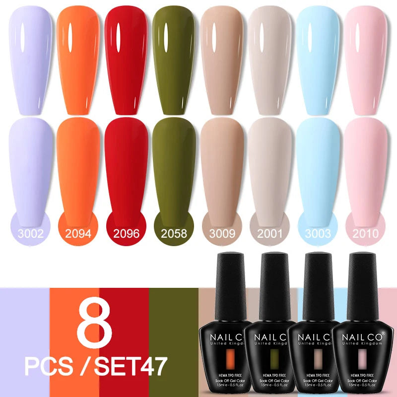 NAILCO Sparkly Rose Red Purple Gel Nail Polish Art Vernis Nails Qme NC-ZB-8H-ZH47
