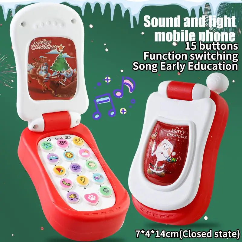 Animated Flip Phone Kids Early Learning Toy Educational Music Qme Red