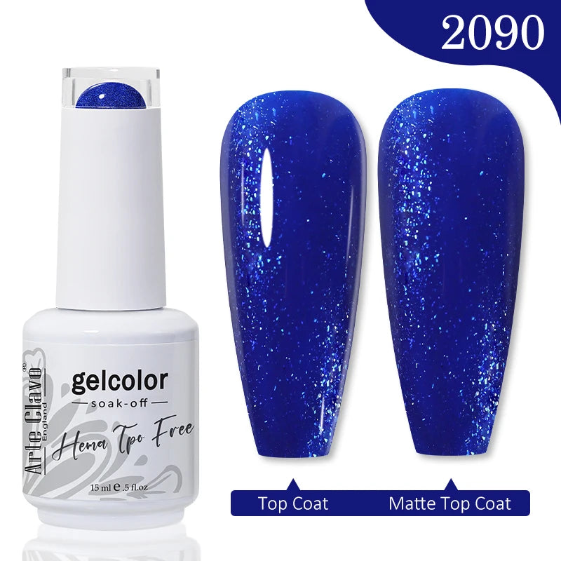 Arte Clavo Crystal Crushed Diamond Pink Blue Gel Nail Polish 2026