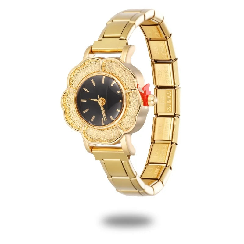 Wholesale Fashion Women's Mens Stainless Steel Round Hexagon Flower Shape High Quality Watch Bracelet For Friend DIY Watch Gifts Qme Style 16