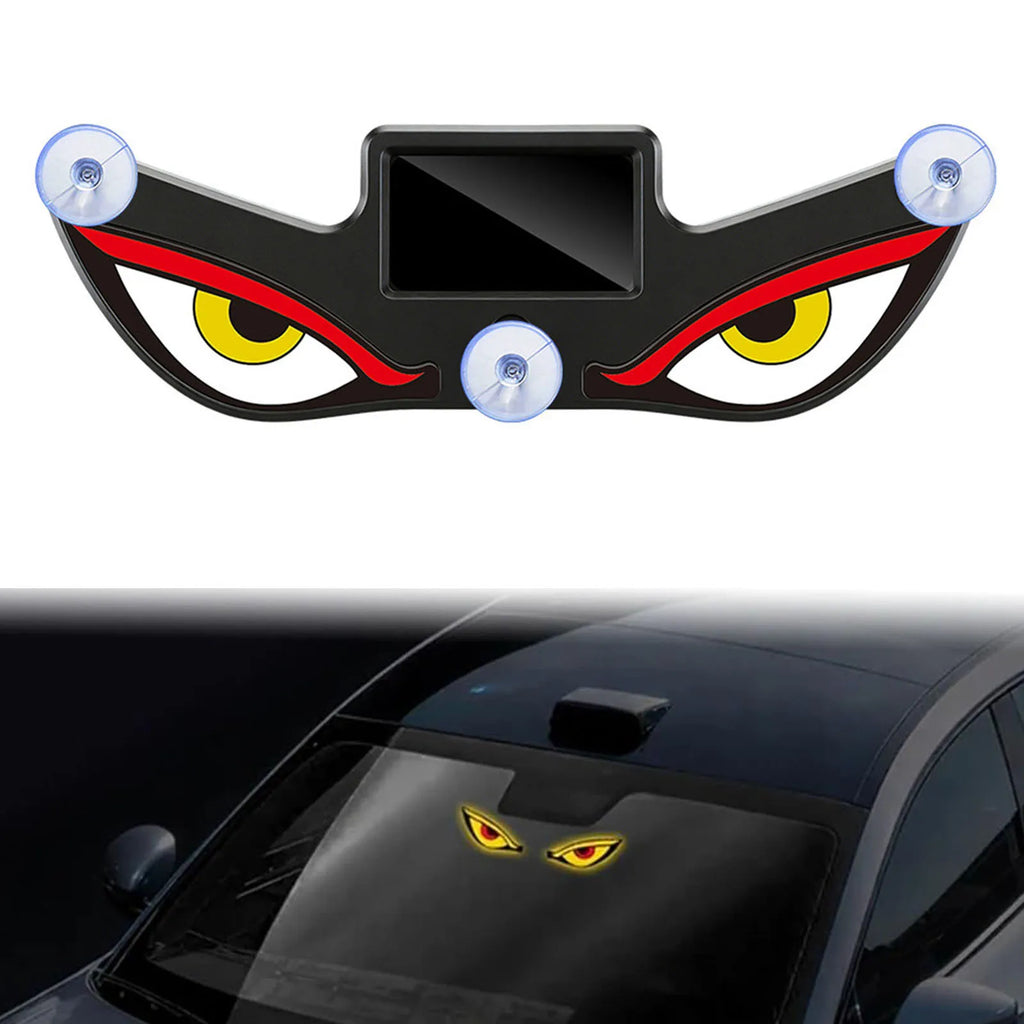 Evil Eye Window Decor Light Solar & USB Dual Power Anti-Theft Breathing Warning Light for Cars Windshield Rear Window Qme