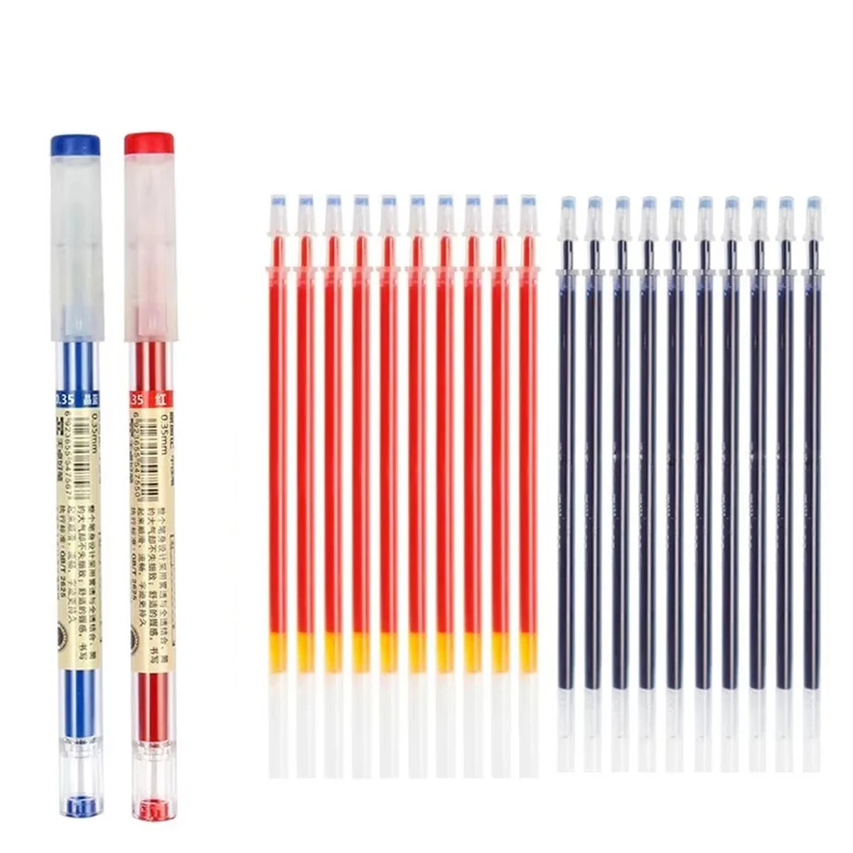 3-12pcs/set Fine Point Pen 0.35mm Black Blue Red Ink Gel Pen Ballpoint Pen School Office Student Writing Stationery Supply Qme 22 pcs set B