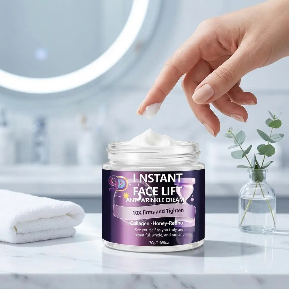 Instant Face Lift Cream 60g, Anti Wrinkle Skincare With Collagen, Honey & Retinol For 10X Firming & Tightening Qme