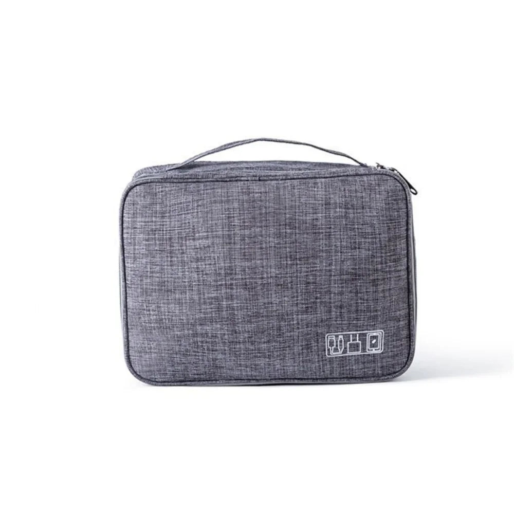 Portable Travel Cable Organizer Case Cable Storage Bag Waterproof Digital Electronic Accessories Organizer for USB Charger Plug Qme Three layer Gray