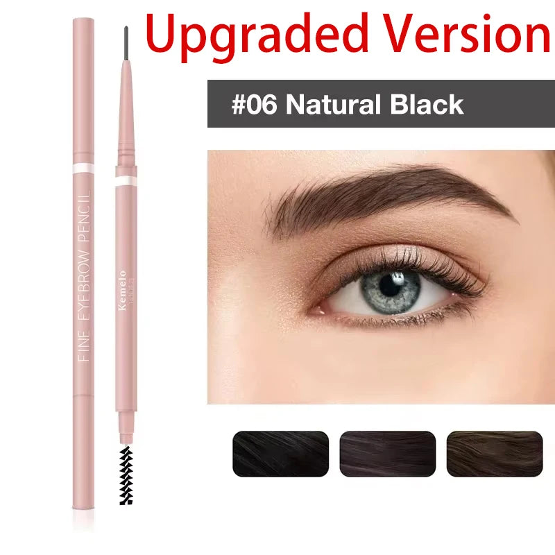 1PC 1.5mm Ultra Fine Double-Ended Eyebrow Pencil Waterproof Sweat-proof Long Lasting Professional Eye Makeup For Women Qme X6 upgraded version