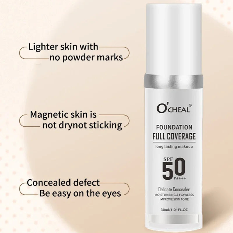 Color Changing Foundation Makeup Concealer Long Lasting Moisturizing Nourishing Oil-Control Skin Face Base Cosmetics Qme
