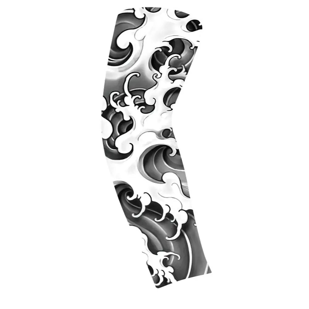 Flower Arm Pattern Flower Arm Tattoo Sleeve Breathable Thin Men Sunscreen Sleeve UV Protection Long-sleeved Ice Silk Arm Sleeve Qme style 3