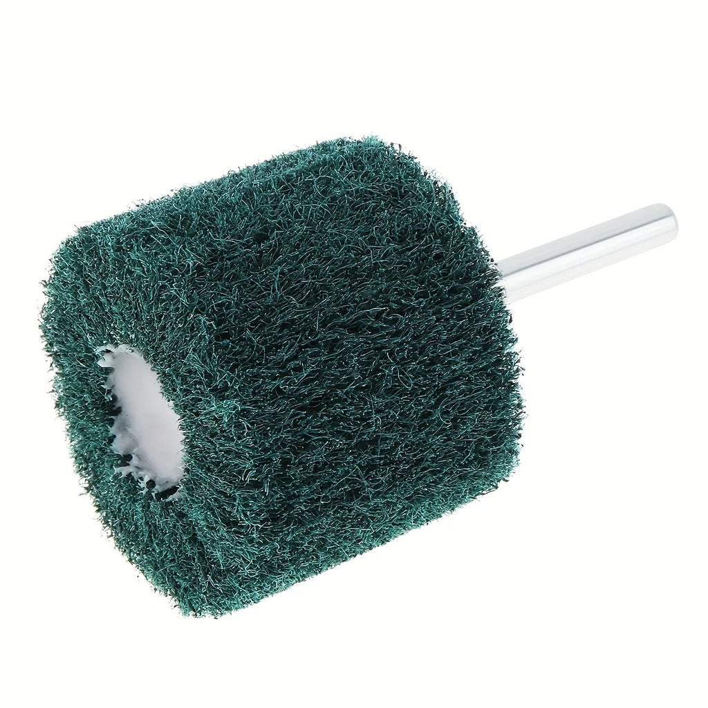 Drill mounted flip wheel - green scouring pad polishing brush, no assembly required, compatible with electric drills Qme green 1pc