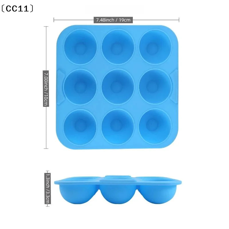 Muffin Cupcake Silicone Mold Square 9 Holes Cupcakes Non Stick Soap Qme