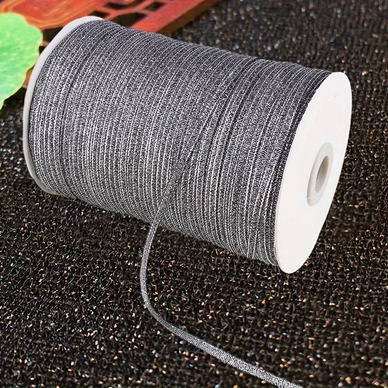 Shiny Ribbon - Suitable for handcrafting, sewing and gift wrapping Qme Dark Grey 18.29 Meter