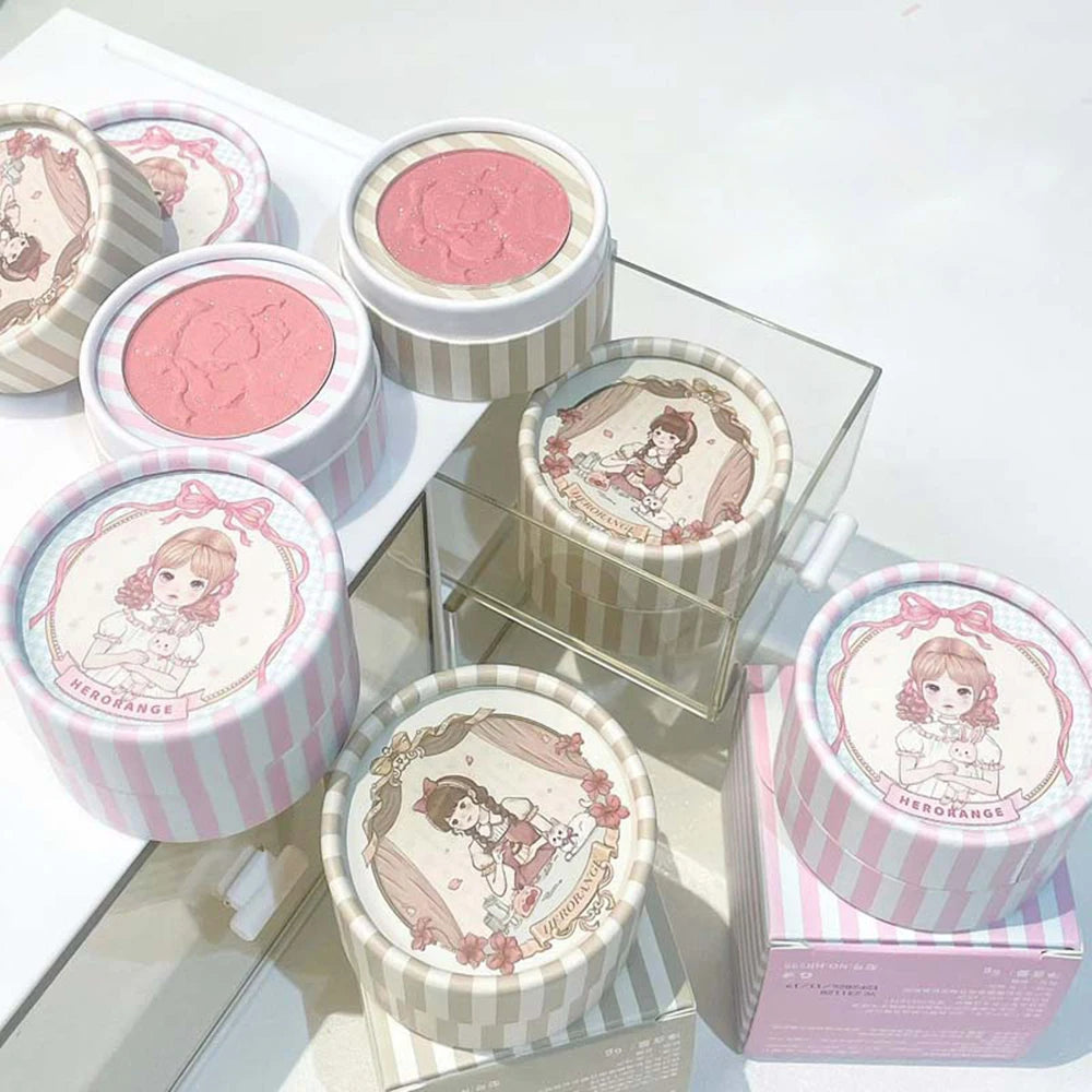 HERORANGE Sweet Wild Pleasing Face Relief Blush Whitening Powdery Qme