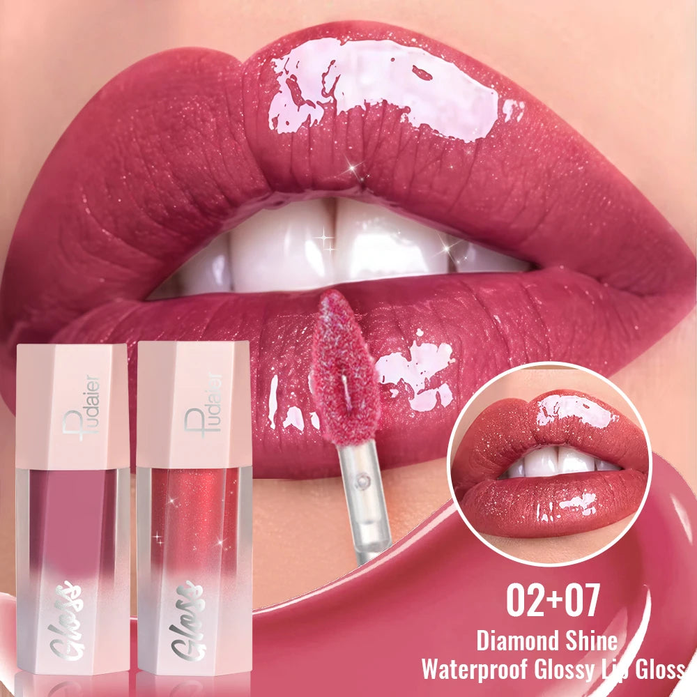Shimmer Lip Gloss Hydrating Plumping Glass Finish Non-sticky Long Qme