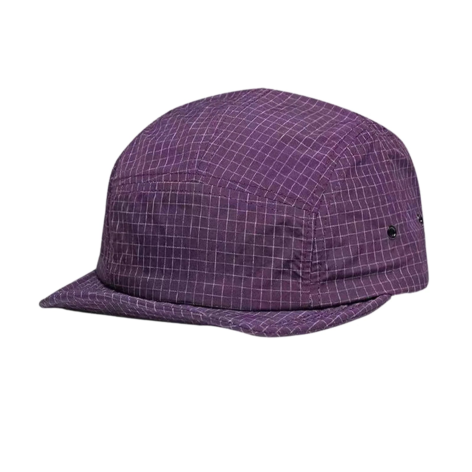 Unisex Plaid Outdoor Quick Drying Baseball Cap Breathable Mesh Versatile Hat for Sports Hiking and Running Fashionable Headwear Qme Purple One Size