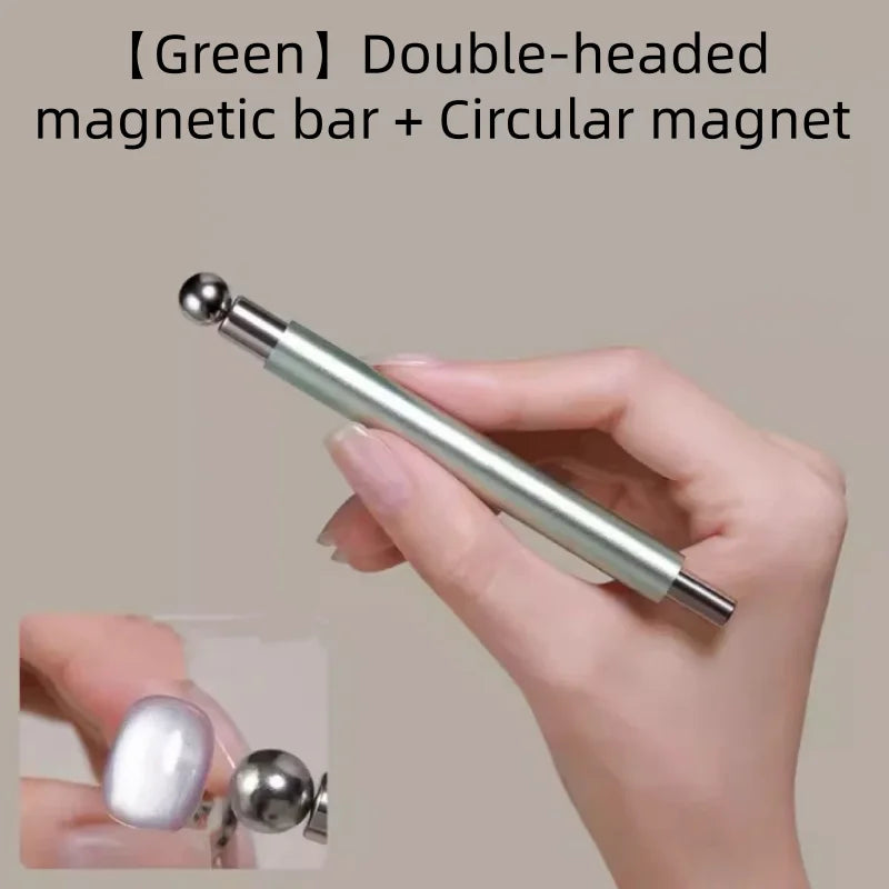 Glass Beads Special For Cat's Eye Pink Nail Magnetic Stick Newly Upgraded Nail Polish Glue Magnet Rod Double Head Magnetic Tool Qme 1pcs green 1