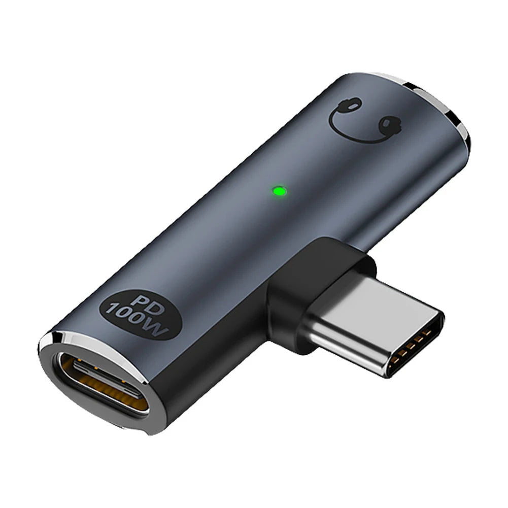 2 in 1 USB Type C To 3.5mm Headphone and Charger Adapter PD 100W Earphone Splitter Type C Adapter for Xiaomi Huawei iPhone 15 16 Qme Black