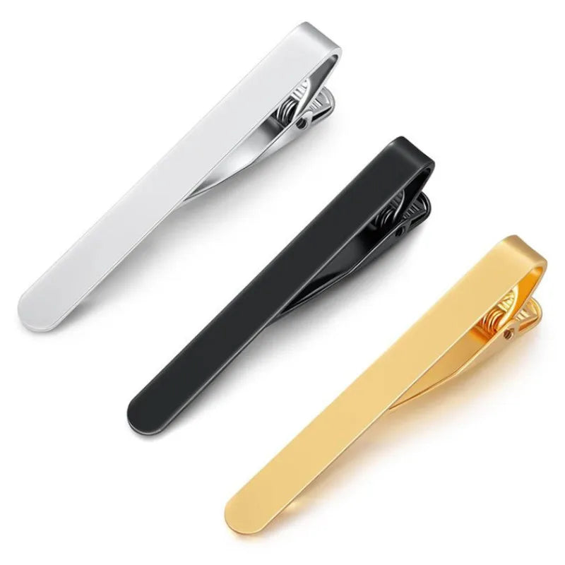 Tie Clip Men Metal Copper Simple Bar Clasp Practical Necktie Qme