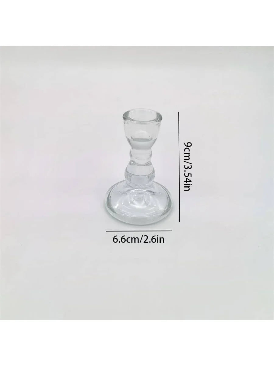 Romantic European Vintage Crystal Candle Stand Small Gourd Rod Table Qme 1pc