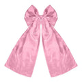 Easy-Tie Satin Chair Decorations with Long Tails for Church Aisles & Reception Venues, Elegant Wedding Backdrop Supplies Qme Pink