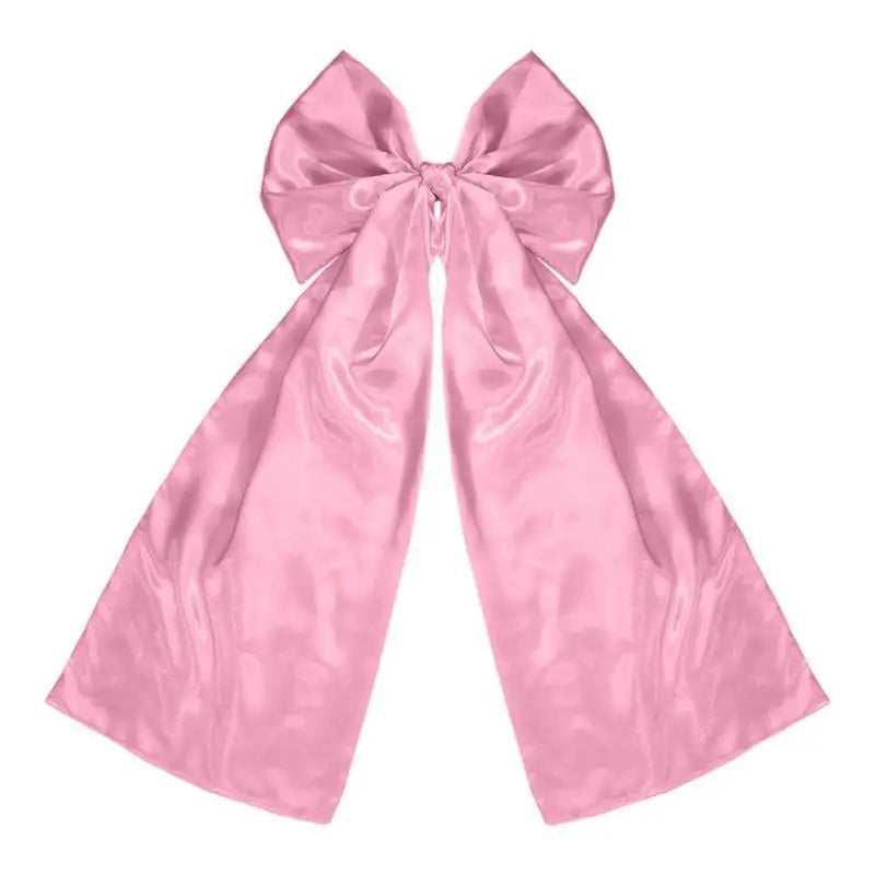 Easy-Tie Satin Chair Decorations with Long Tails for Church Aisles & Reception Venues, Elegant Wedding Backdrop Supplies Qme Pink