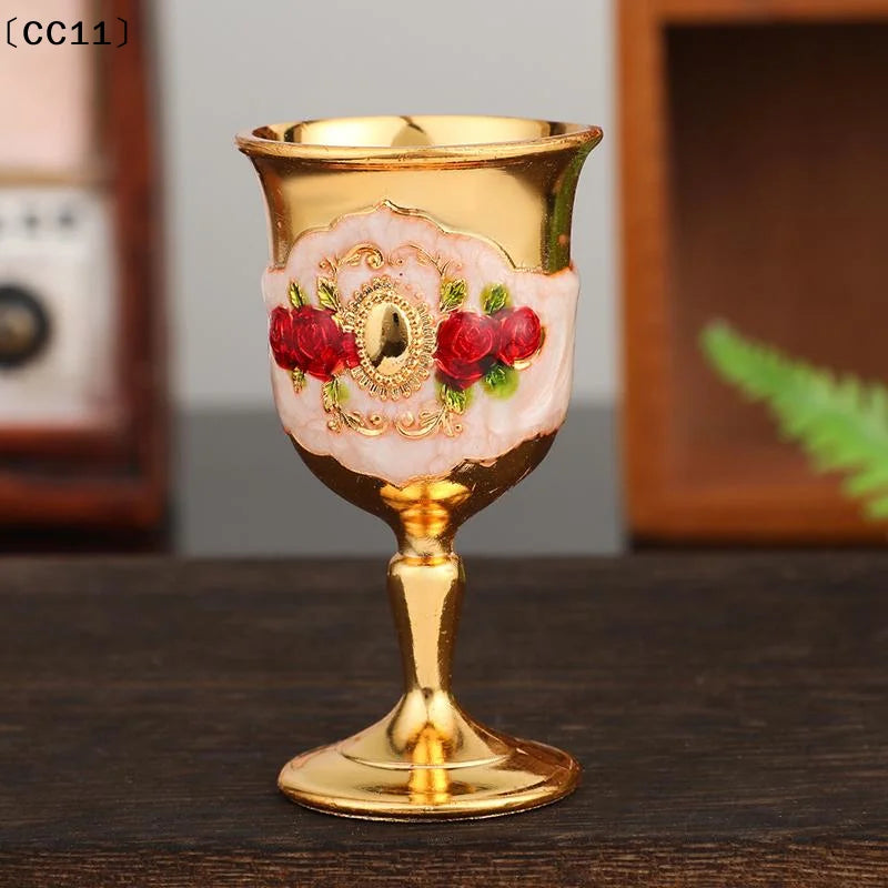 European White Wine Cup Vintage Glass Classic Metal Drinkware Goblet Qme