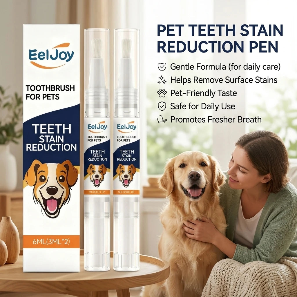 Pet Teeth Cleaning Pen Removing Plaque & Tooth Stains Freshing Breath Whiten Teeth Easy‑to‑use Gentle Dogs & Cats Oral Care Tool Qme