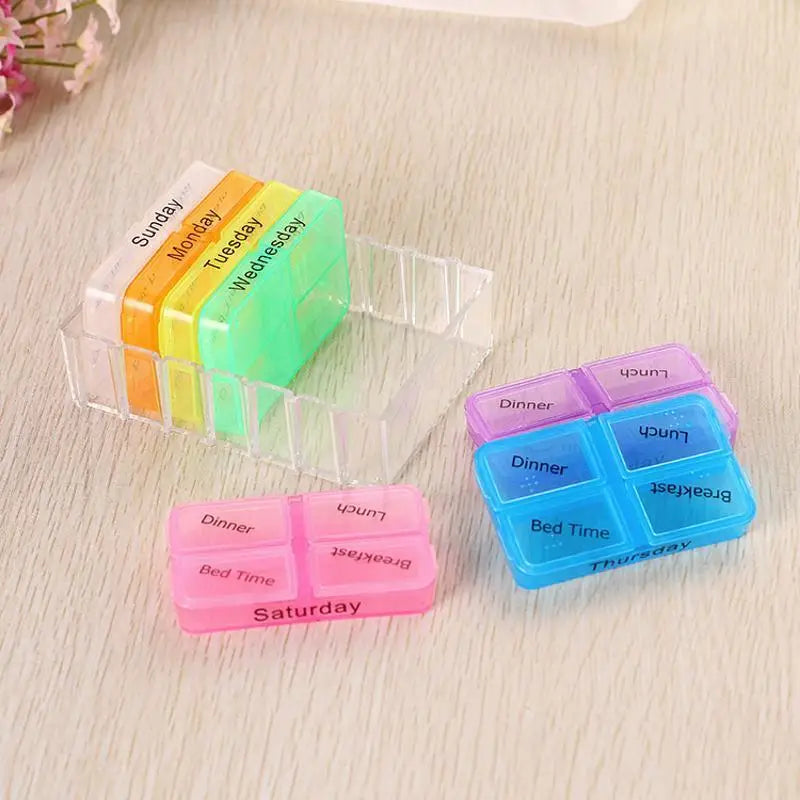 28Grid Portable Small Medicine Box 7-day Medication Packaging Qme