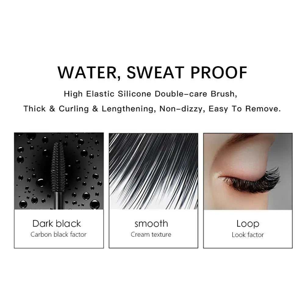 4D Black Mascara And Diamond Glitter Mascara Set Waterproof Eyelashes Curls Extension Makeup Long-lasting Lengthens Eyelash Kits Qme