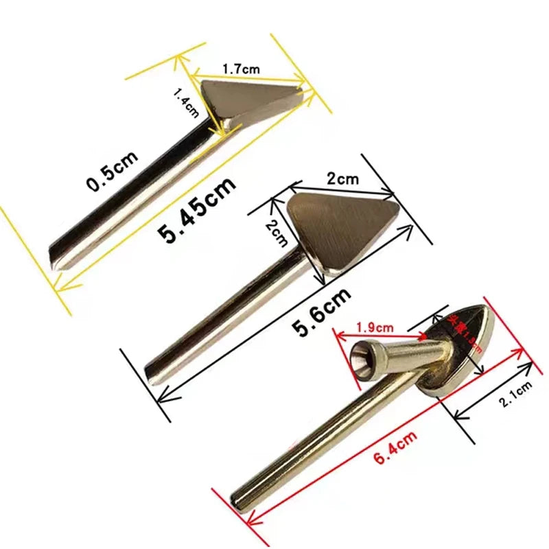 3PCS Plastic Welding Iron Tips Replacement Flat Soldering Tips for Car Bumper Plastic Repair Tool Plastic Repair DIY Tool Qme