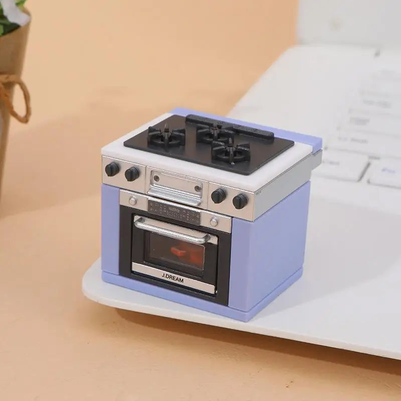 Dollhouse Simulation Mini Kitchen Utensils Gas Stove Model Scene Qme A4