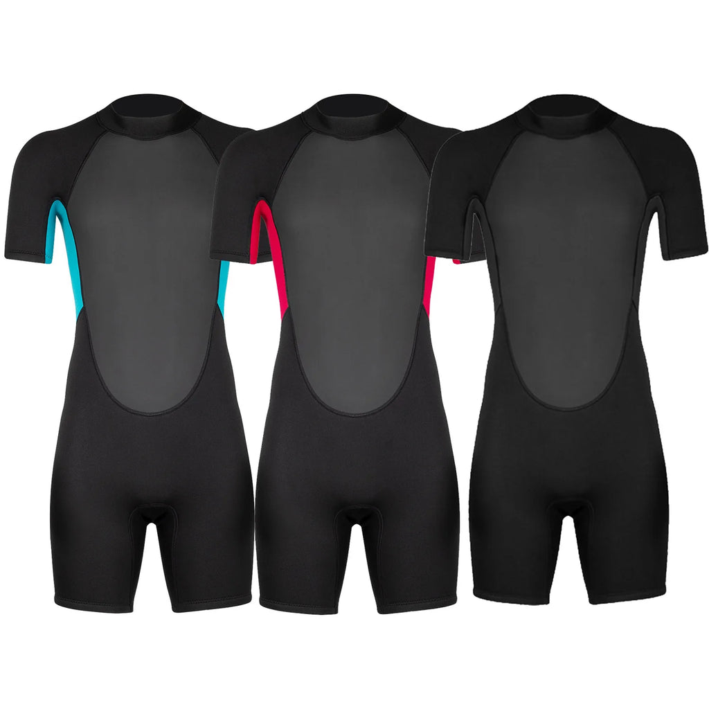 Men's Wetsuit 3mm Neoprene Short Sleeve One Piece Spring Diving Suit Back Front Zip Surfing Diving Swimming Snorkeling Kayaking Qme