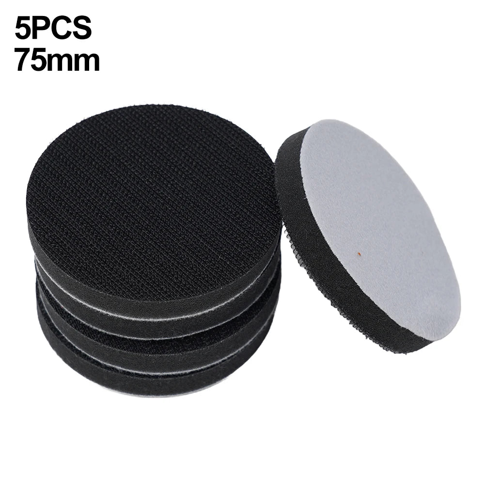 5pcs 50/75mm Soft Density Interface Pad Sponge Cushion Buffer Backing Pads Hook /Loop Sander Discs Backing Mat Abrasive Tool Qme 5pcs 75mm