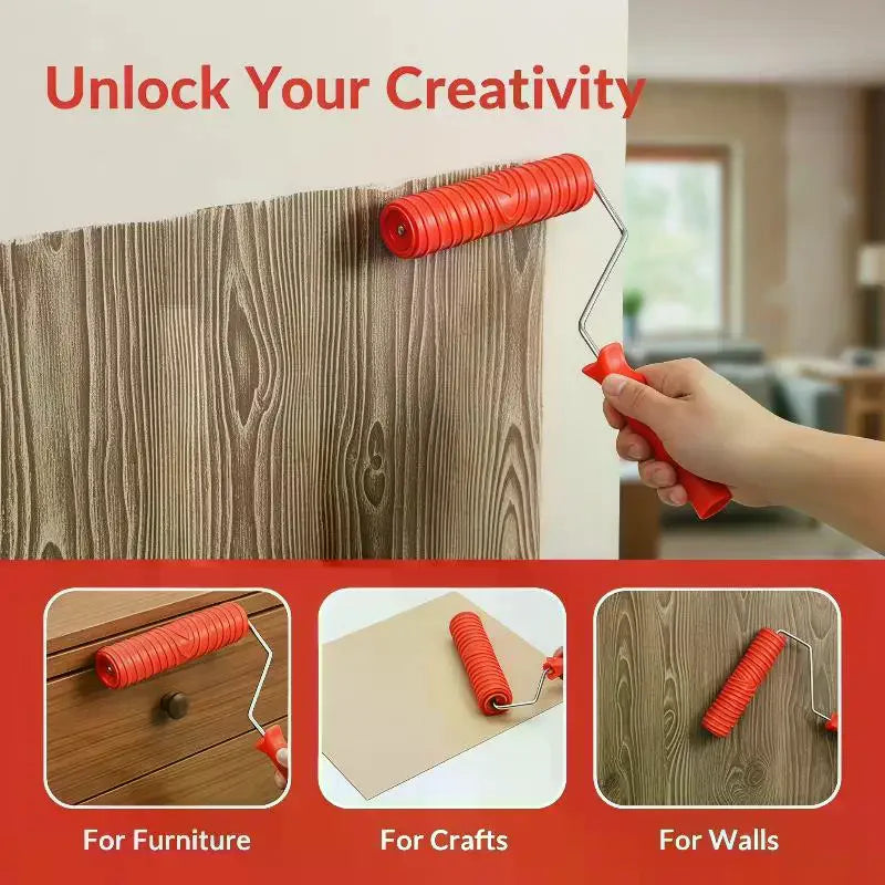 Paint Roller Embossed Rubber Drum Print Roller Paint Liquid Wallpaper Diatom Ooze Painting Tools DIY Furniture Wall Renovation Qme