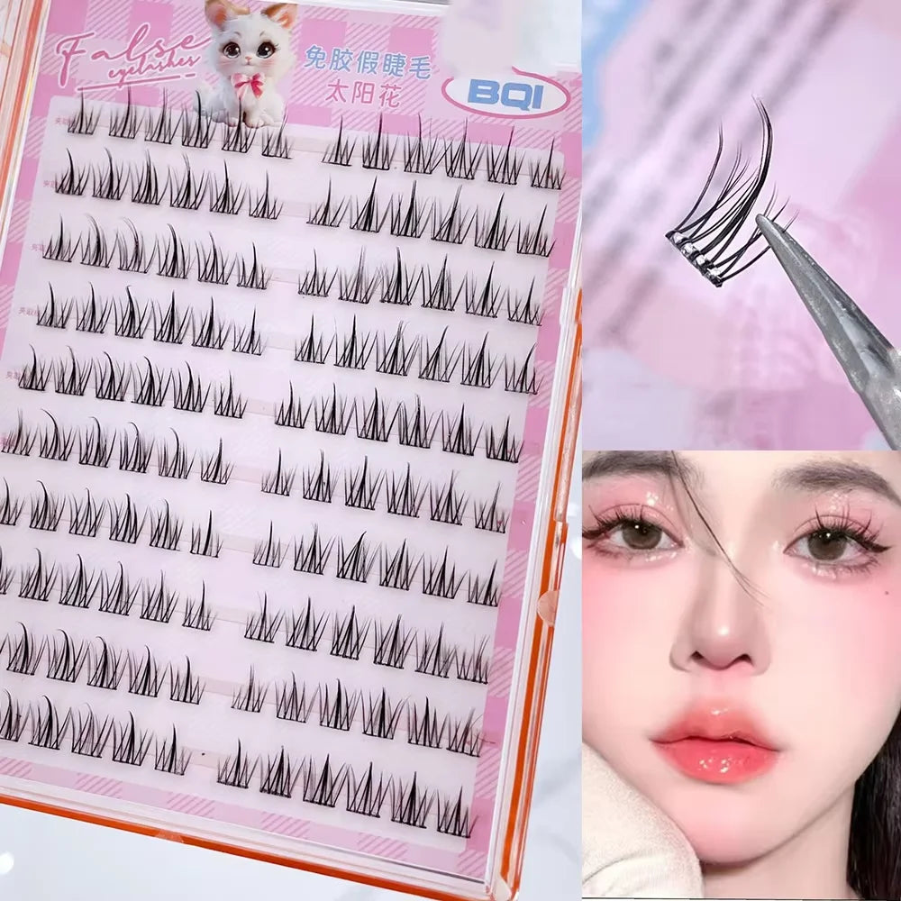 10 Rows Large Capacity Glue-free False Eyelashes Single Cluster 10 Qme