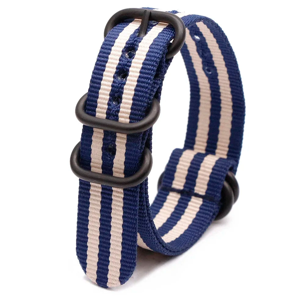 18MM 20MM 22MM 24MM Army Nylon Watch Strap Sport Replacement Wristband With Black Ring Buckle For Samsung Huawei Qme