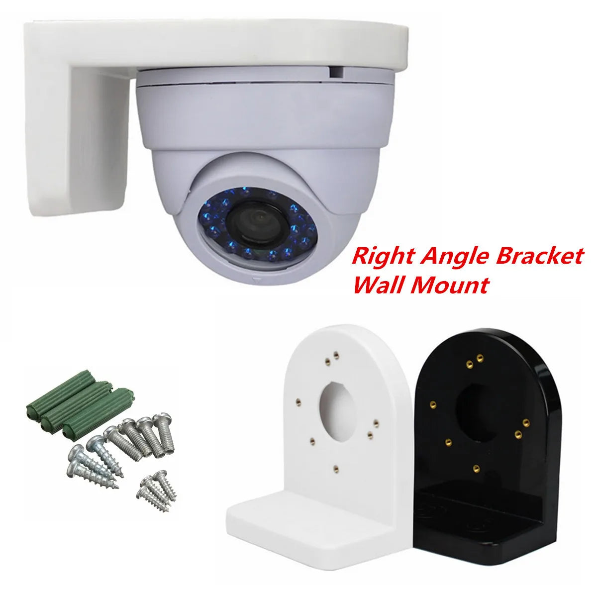 ESCAM 3.5 inch L Type Plastic Right Angle Bracket Wall Mount for CCTV Dome IP Security Camera Qme