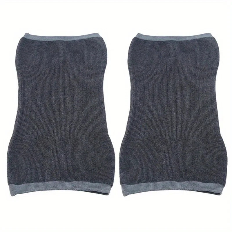 Cashmere Knee Warmers, Elastic Thermal Knee Support Sleeves for Men Women, Winter Leg Warmers for Arthritis & Pain Relief Qme Dark Grey 1pair