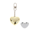 Heart-shaped Mini Empty Compact Mirror Aluminum Pan Keychain Blush Qme Gold Keychain