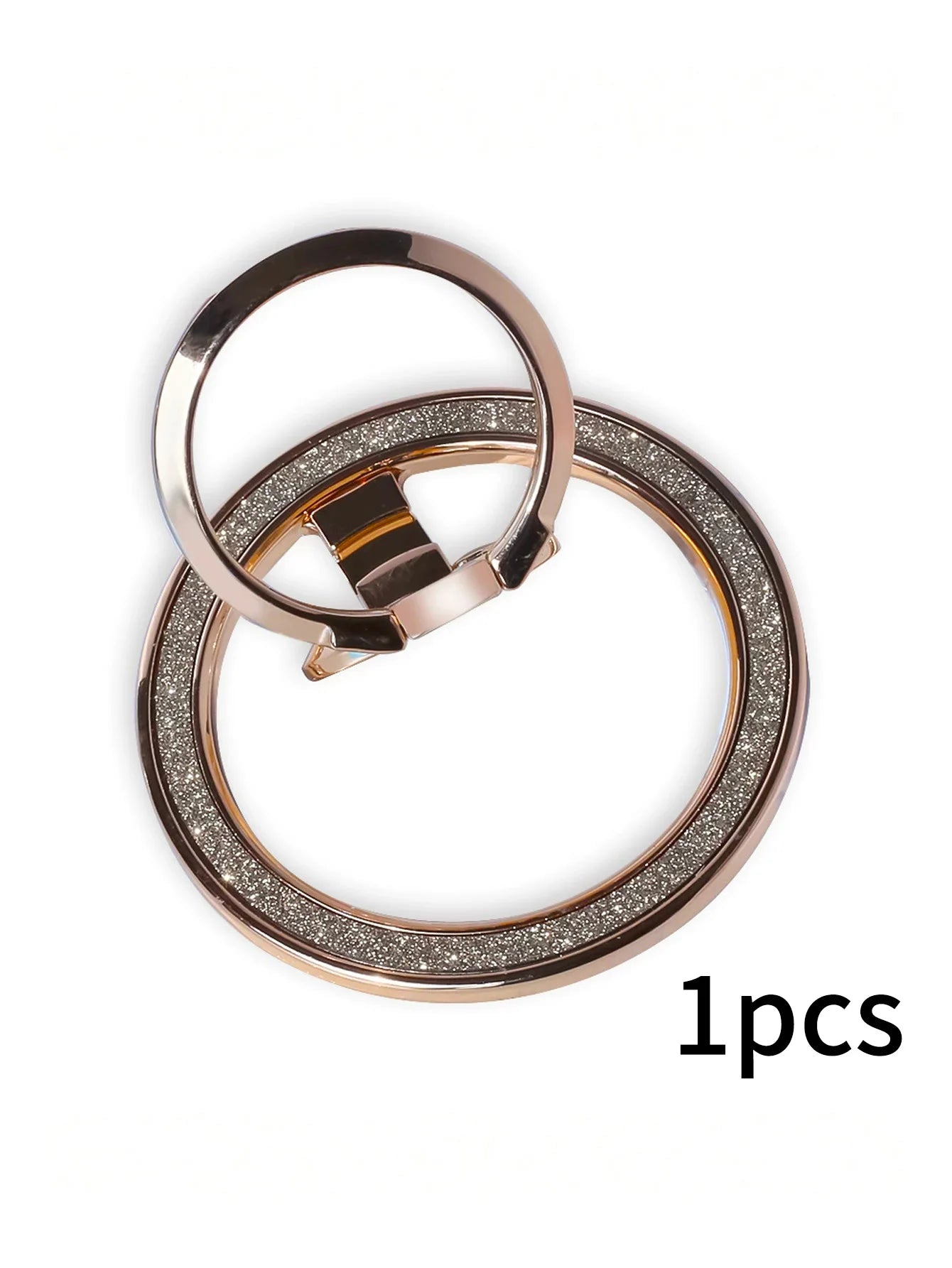 Ring-shaped Magnetic Phone Holder Zinc Alloy Double-ring Foldable Qme YELLOW